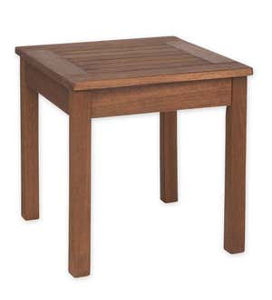 Slatted Wood Side Table