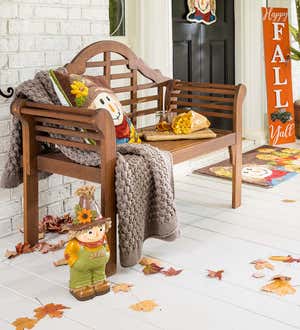 Double-Sided Fall/Holiday Greeting Wooden Standing Porch Leaner