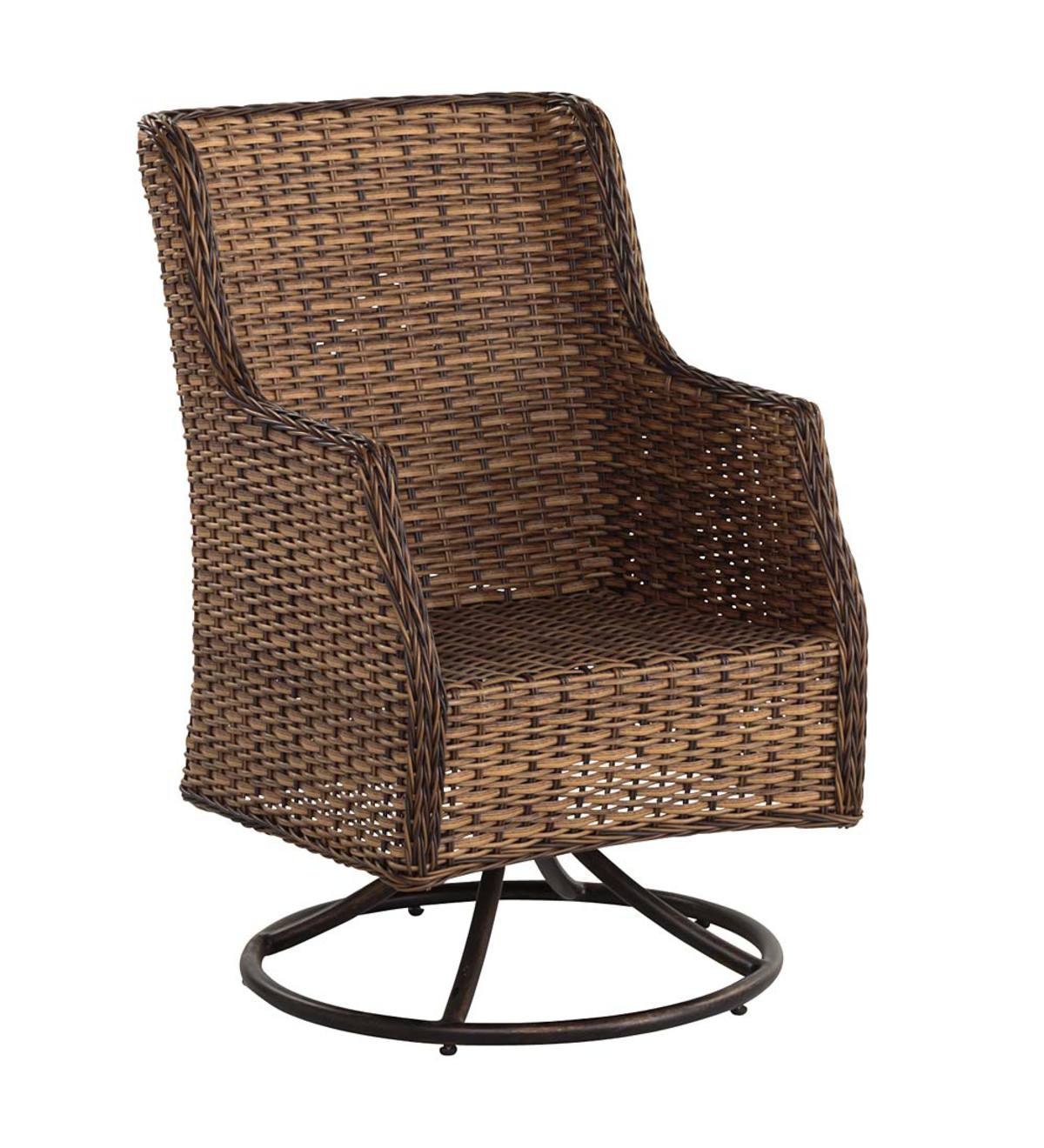Highland Wicker Outdoor Swivel Dining Chair