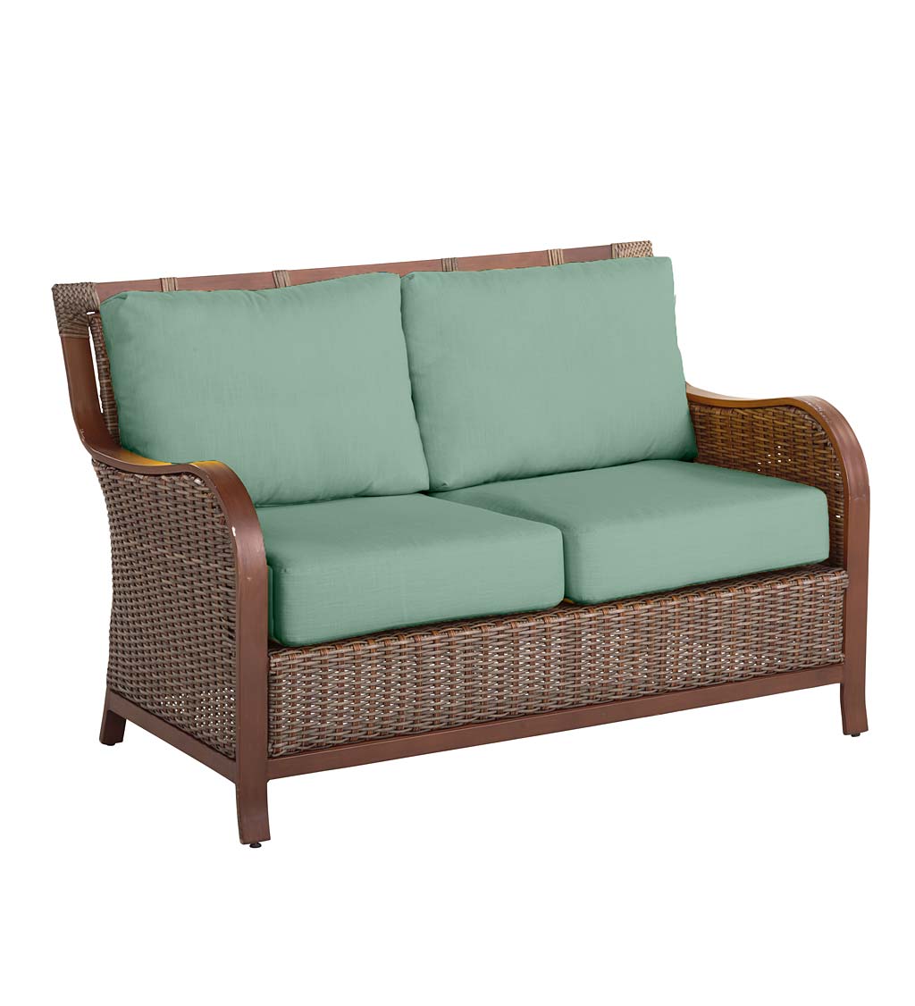 Urbanna Premium Wicker Love Seat with Luxury Cushions swatch image