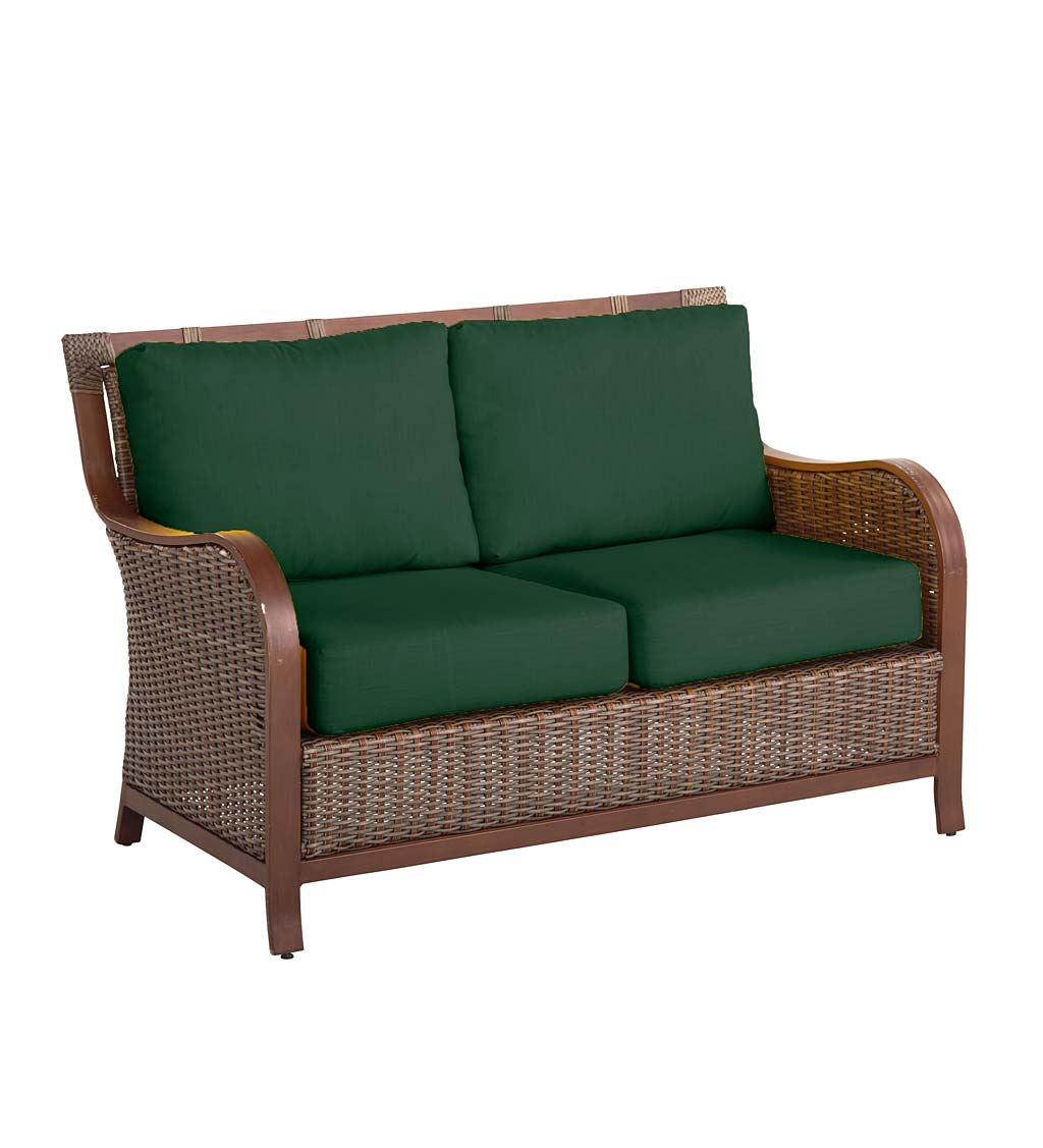 Honeybloom Endive Green Outdoor Wicker Seat Cushion