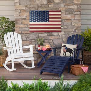 Eucalyptus Wood Adirondack Chair - Red Paint