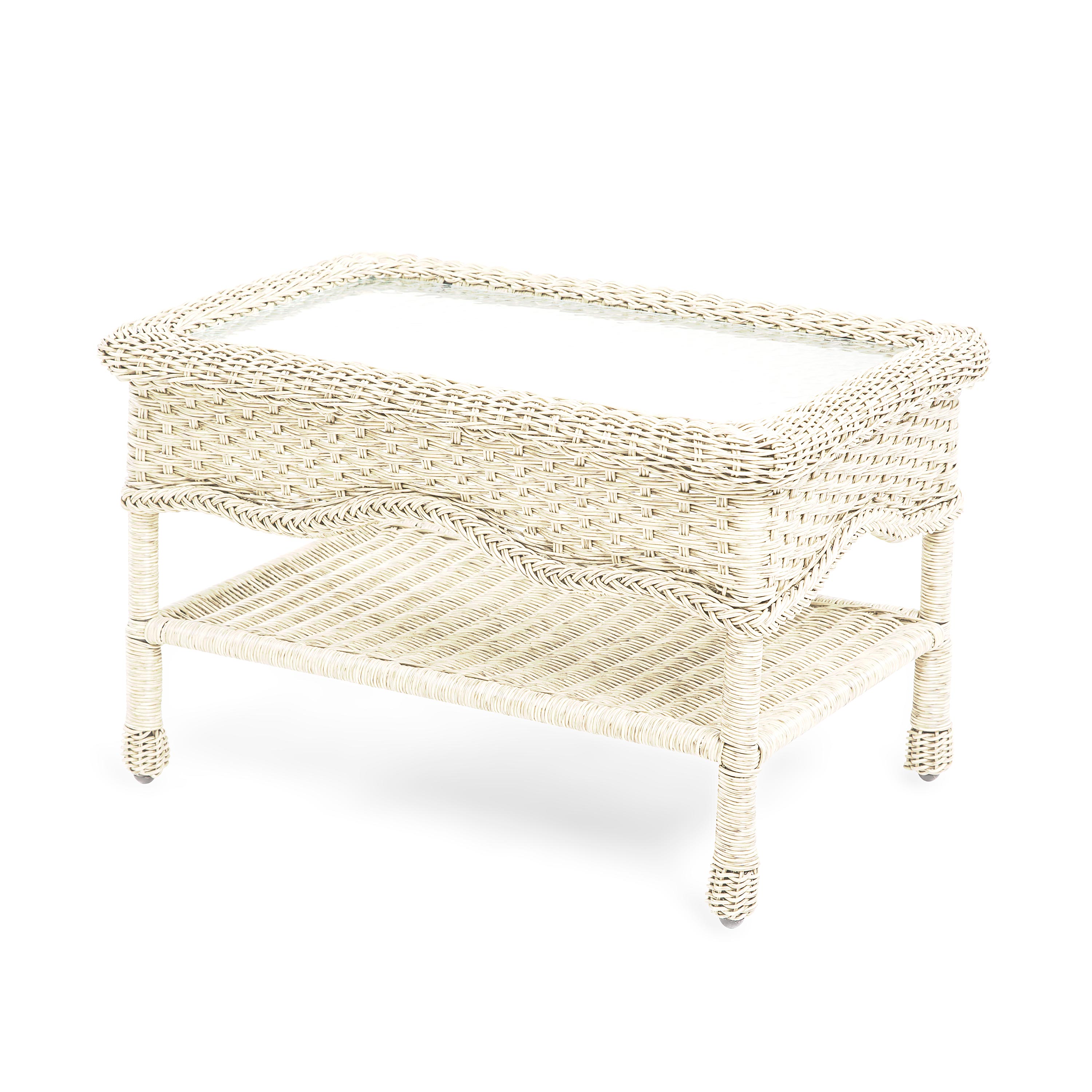 Prospect Hill Wicker Coffee Table with Glass Tabletop swatch image