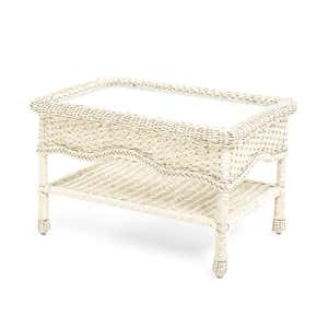 Prospect Hill Wicker Coffee Table with Glass Tabletop