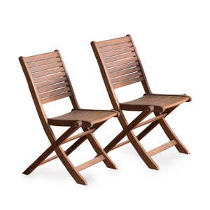 Eucalyptus Folding Bistro Chairs, Set of 2