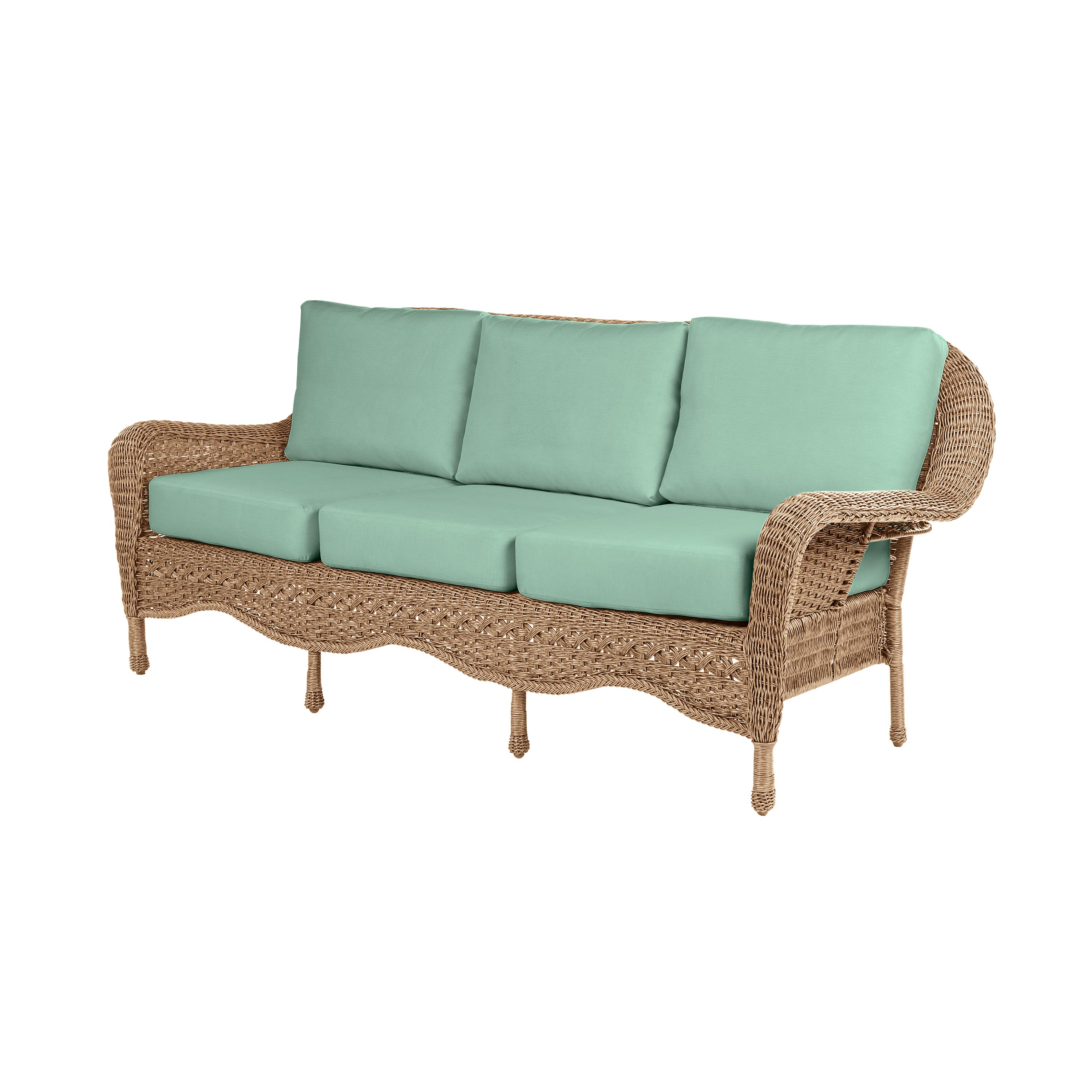 Prospect Hill Outdoor Wicker Deep Seating Sofa with Cushions swatch image
