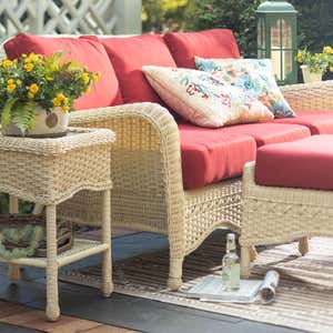 Prospect Hill Outdoor Wicker Deep Seating Sofa with Cushions