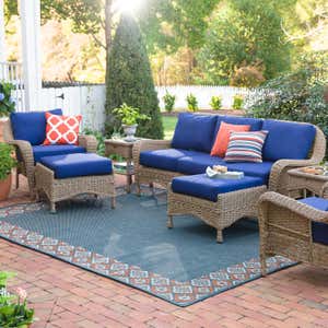 Prospect Hill Outdoor Wicker Deep Seating Sofa Set with Cushions