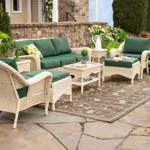 Prospect Hill Outdoor Wicker Deep Seating Sofa with Cushions