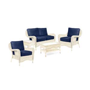 Prospect Hill Outdoor Wicker Deep Seating Love Seat Set with Cushions