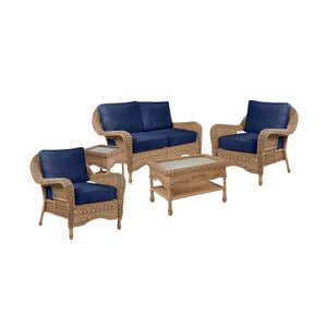 Prospect Hill Outdoor Wicker Deep Seating Love Seat Set with Cushions