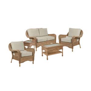 Prospect Hill Outdoor Wicker Deep Seating Love Seat Set with Cushions