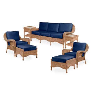 Prospect Hill Outdoor Wicker Deep Seating Sofa Set with Cushions