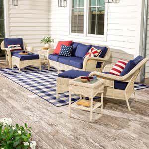 Prospect Hill Outdoor Wicker Deep Seating Sofa Set with Cushions