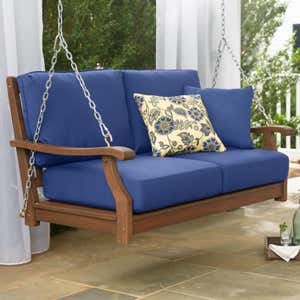 Claremont Deep Seating Wood Swing with Cushions