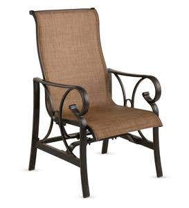 High Back Patio Sling Chairs, Set of 4