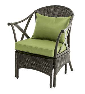 Wicker Patio Furniture Set with Cushions - Light Green