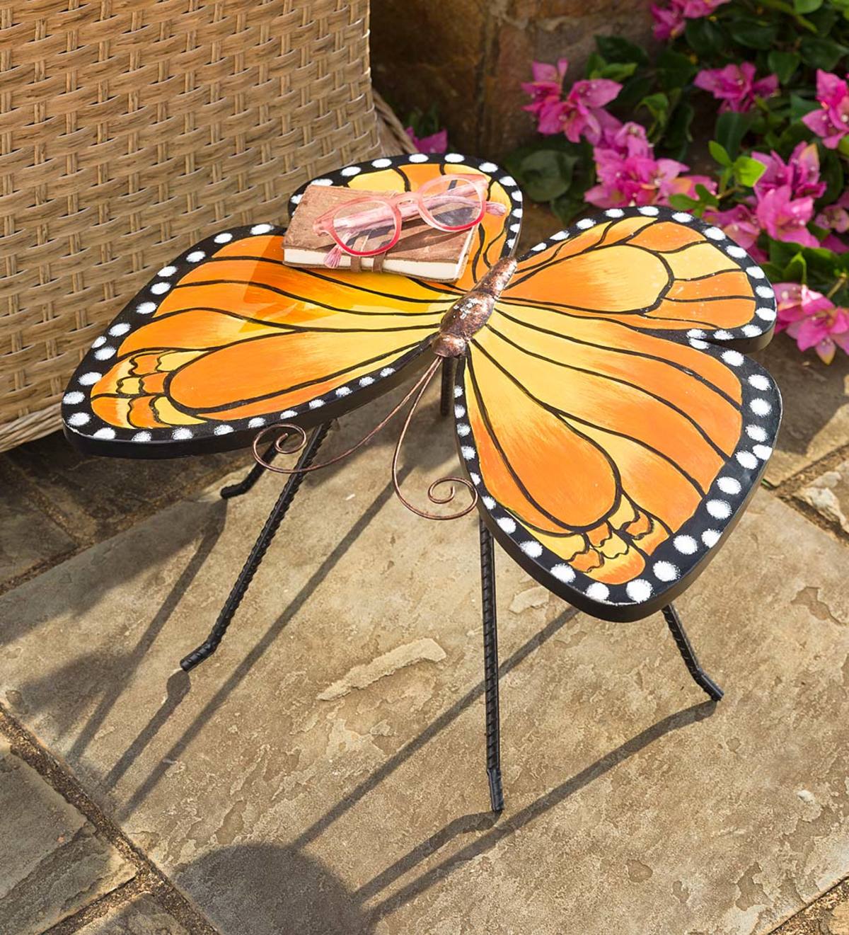 Metal Monarch Butterfly Side Table