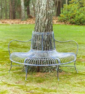 Metal Curved Wrap-Around Tree Bench