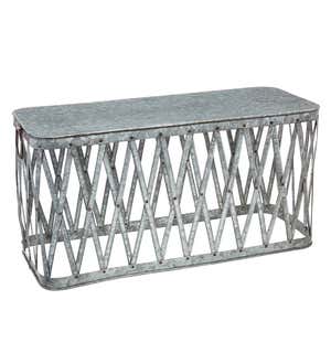 Galvanized Metal Nested Benches/Tables, Set of 2