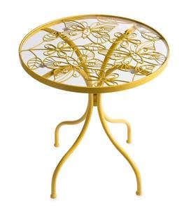 Yellow Butterfly Metal Side Table - Yellow