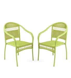 Tangier Wicker Stacking Chairs, Set of 2