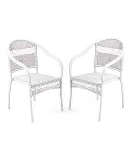 Tangier Wicker Stacking Chairs, Set of 2