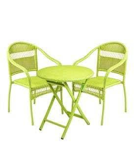 Tangier Wicker Bistro Set, Table and Two Chairs