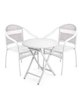 Tangier Wicker Bistro Set, Table and Two Chairs