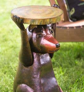 Handcrafted Metal Bear Side Table