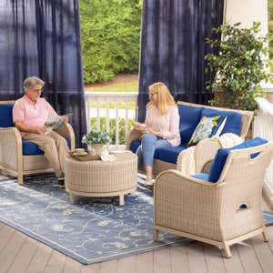 Urbanna Driftwood Premium Wicker Four Piece Set with Cushions