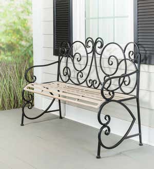 European Style Scroll Metal Garden Bench