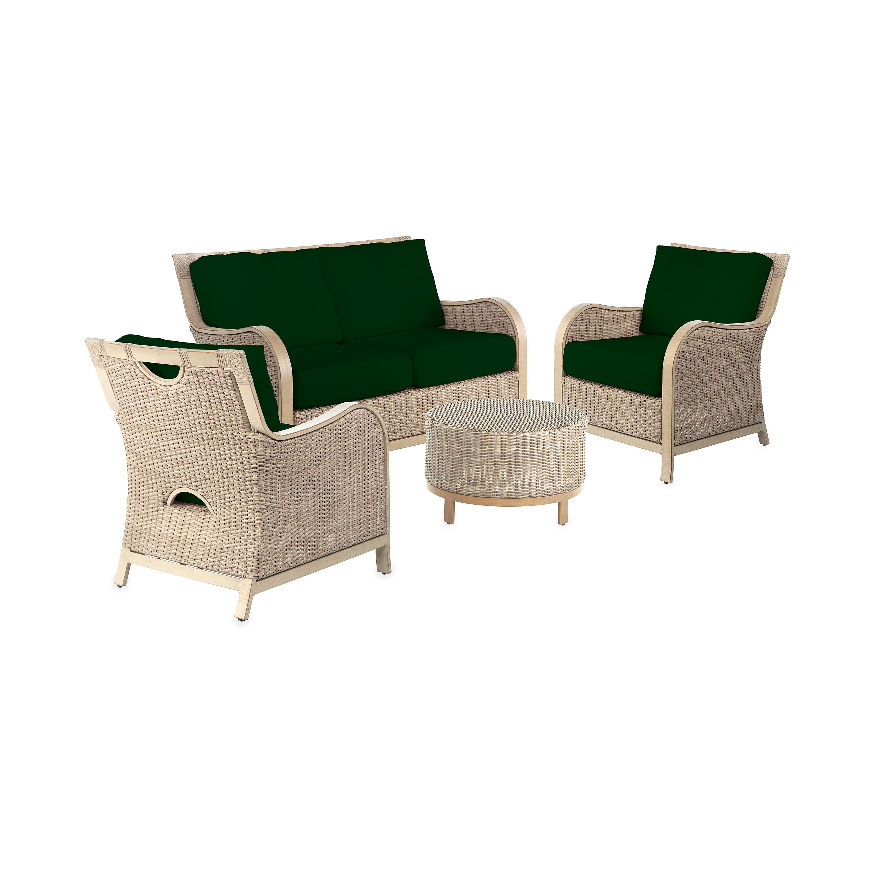 Urbanna Driftwood Premium Wicker Four Piece Set with Cushions swatch image
