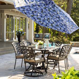 Park Grove Cast Aluminum Outdoor 7-Piece Dining Set with Cushions