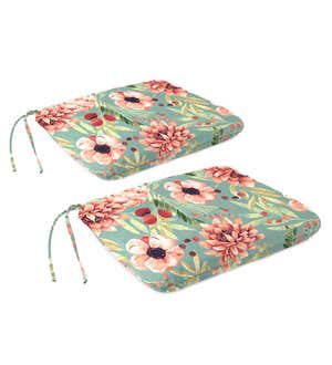 Indoor/Outdoor Classic Chair Cushion with Ties, Set of 2