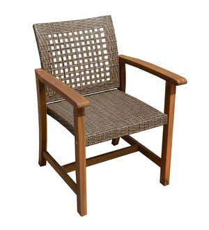 Lancaster Outdoor Eucalyptus and Wicker Woven Chairs, Set of 2