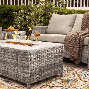 St. Helena Wicker Patio and Fire Pit Seating Set, 5-Piece