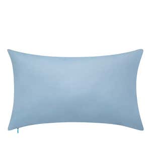 Indoor/Outdoor Blue Bouquet Lumbar Pillow with 3D Flowers