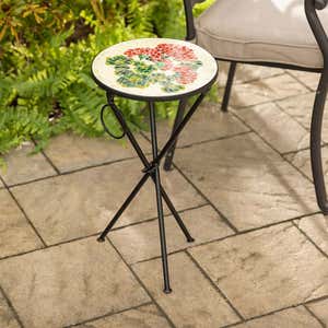 Indoor/Outdoor Geranium Folding Side Table