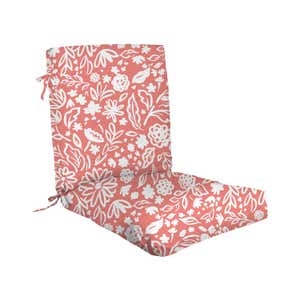 Classic Club Chair Cushion with Ties, 22" x 44" x 4"