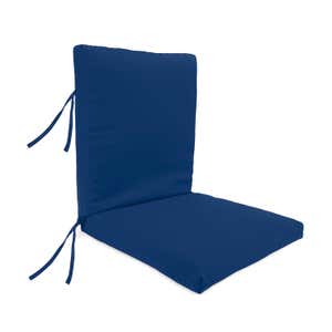 Polyester Classic Large Club Chair Cushion With Ties, 44" x 22" with hinge 22" from bottom