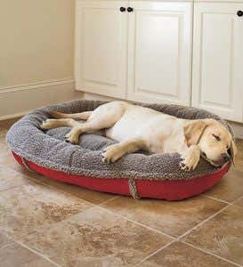 Suede And Berber Round Comfy Cup Pet Bed