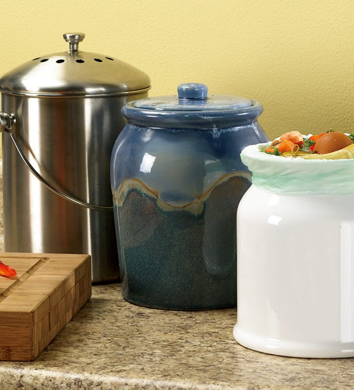 Leakproof, Odor-Free .9-Gallon Glazed Ceramic Compost Crock