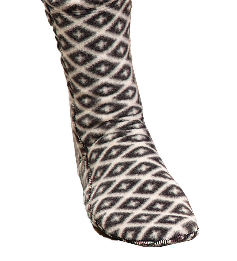 Acorn® Fleece Socks For Men and Women - Black/Cream - Large