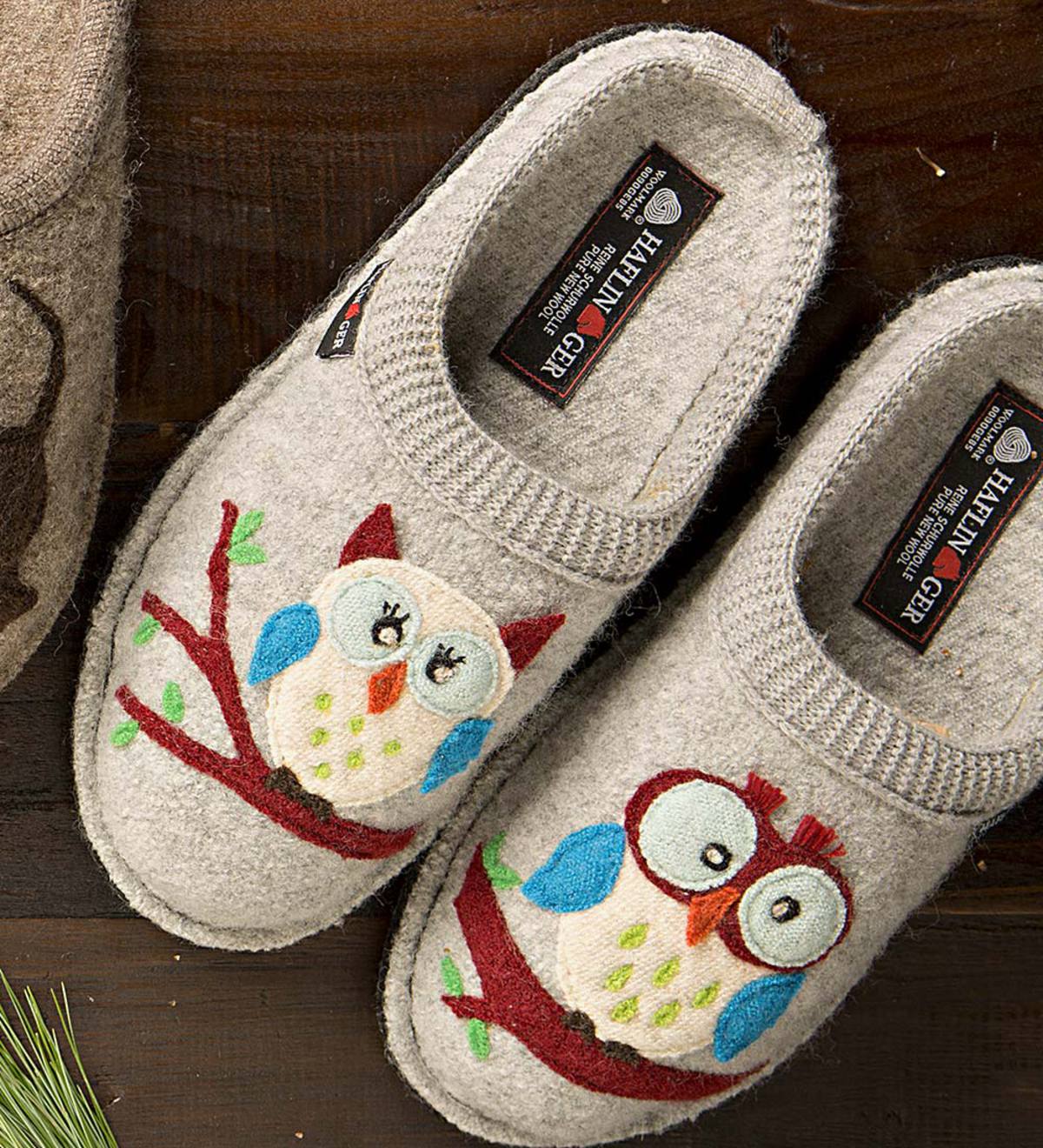 Women's Wool Owl Slippers with Non-Slip Soles - Size=Size 36