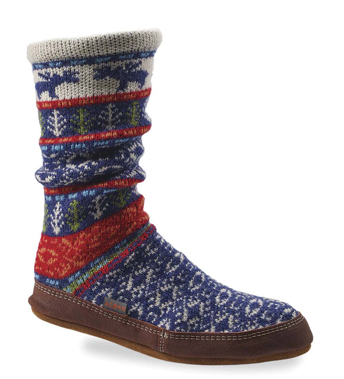 Acorn Slipper Socks in Maine Jacquard