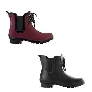 ROMA Waterproof Chelsea Lace-Up Matte Rubber Boots