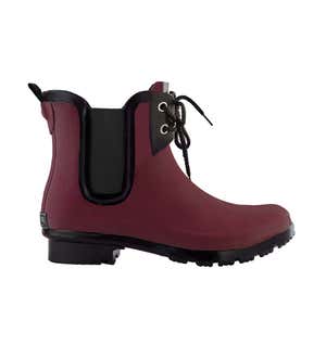 ROMA Waterproof Chelsea Lace-Up Matte Rubber Boots