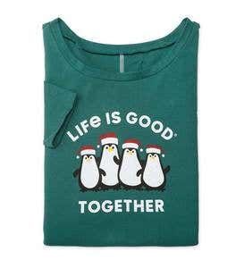Life is Good Women's Sleepwear Together Penguins Pajama Set