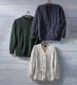 Women's Irish Merino Wool Cardigan Sweater